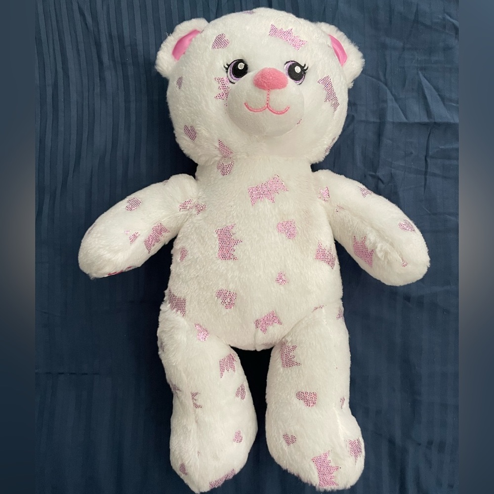 Build A Bear Disney Princess Plush White w/ Sparkling Tiaras Limited Edition